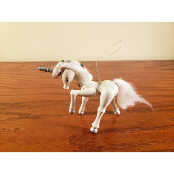 Unicorn Ornament Christmas S Adler Wooden 1983 Sticker Vintage - Picture 6 of 7